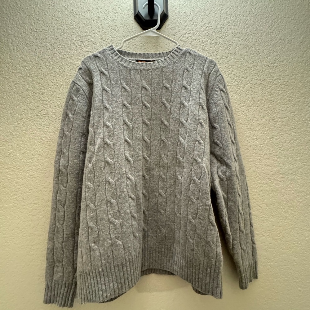 Zara Gray Cable Knit Men's Sweater